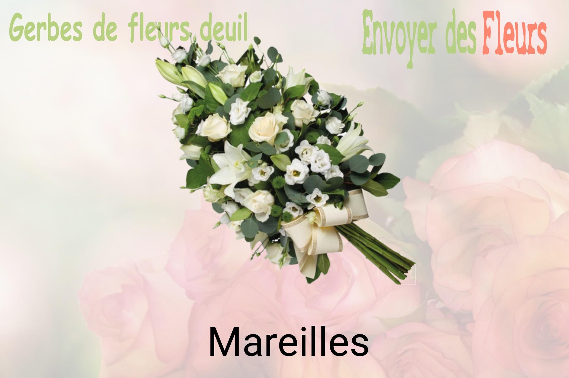 Gerbe de fleurs de deuil livrée à Mareilles